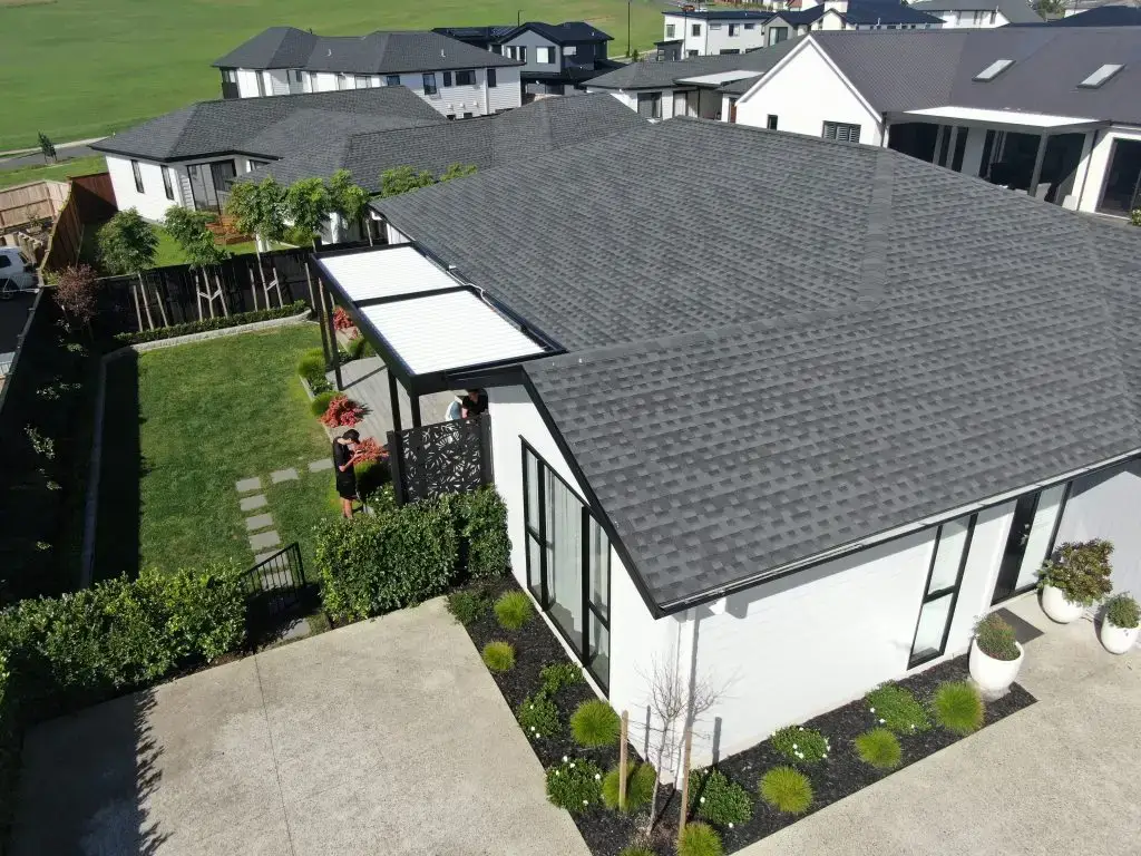 Concrete and garden maintained by vos