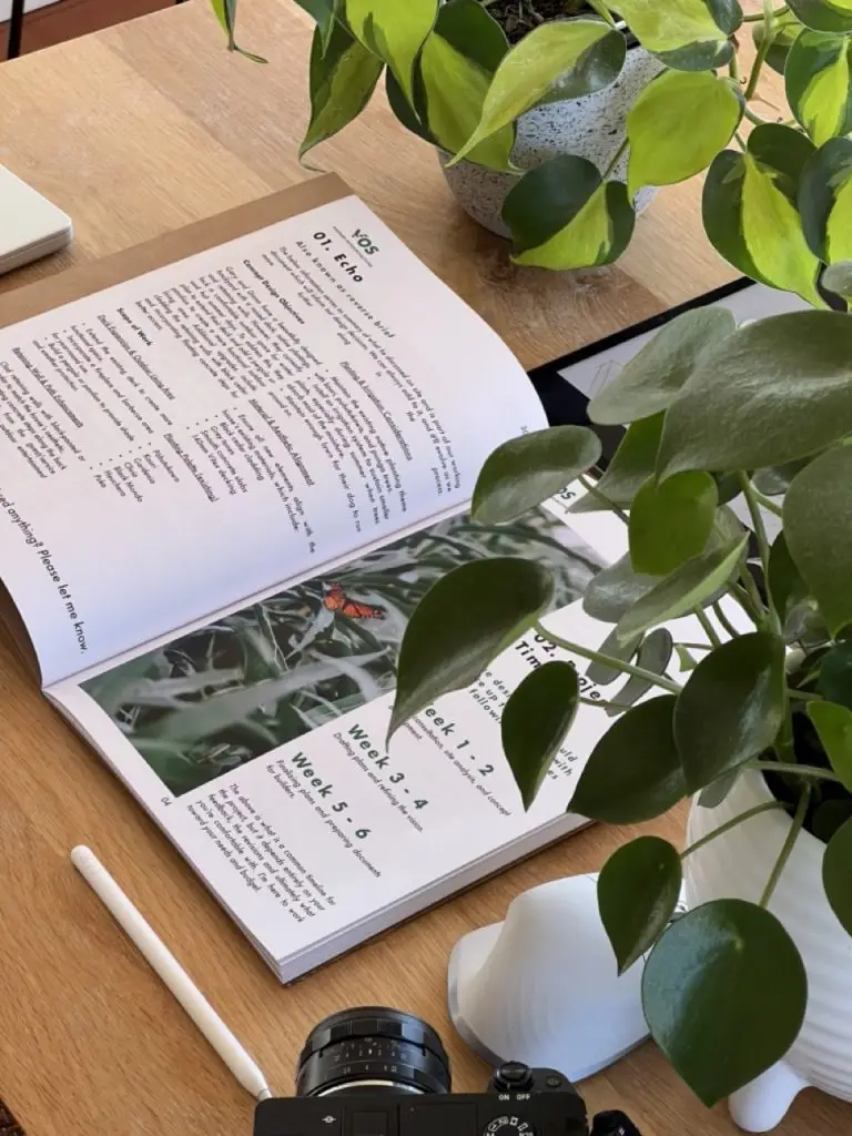 Landscape design plans and documentation prepared by Visionary Outdoor Solutions laid out on a desk