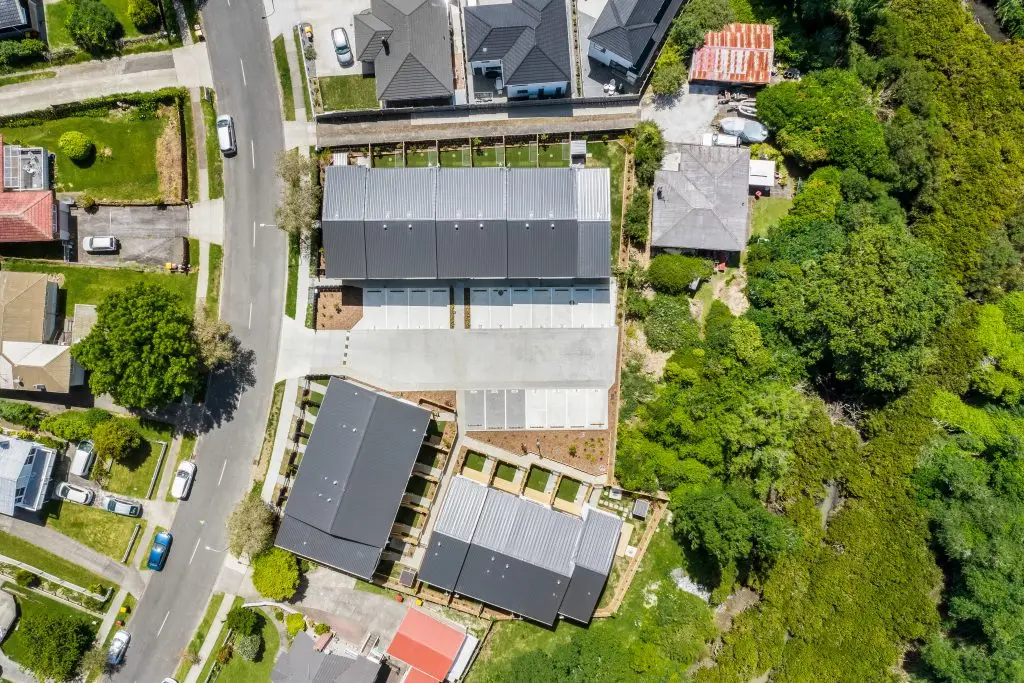 Upper views of modern houses